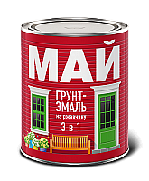 Эмаль-грунт по ржавчине 3 в 1 МАЙ Ярославские краски черная, 1.9кг
